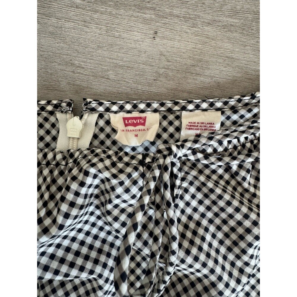 Levi's Checkered Misha Ruffle Sleeve Dress Size M Princess Seams Euro Vacation - Picture 9 of 16